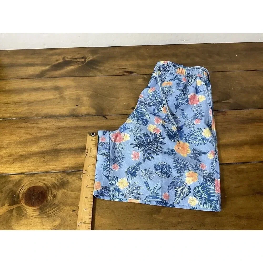 Peter Millar Swim Trunks Crown Moanalua Print Size Small Blue NWT